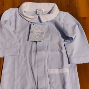 Brand New Footie with Collar. Baby Blue